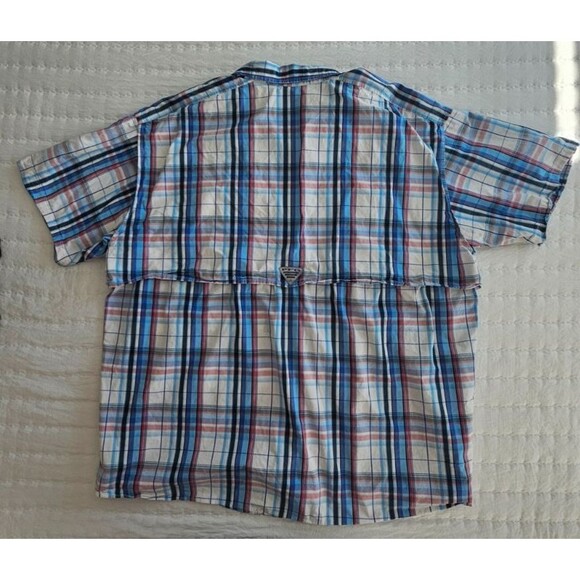 Columbia Men PFG Super Bonehead Multicolor Plaid Short Sleeve Camp Shirt Size XL - Picture 5 of 11